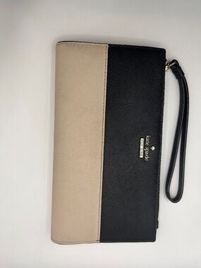 Kate Spade Large Bifold Wallet – Black,Cream